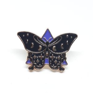 Celestial butterfly enamel pin
